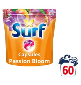 Surf 3 in 1 Laundry Washing Detergent Capsules 60 washes - Passion Bloom 