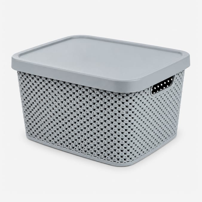 Diamond Storage Basket with Lid 7 Litre