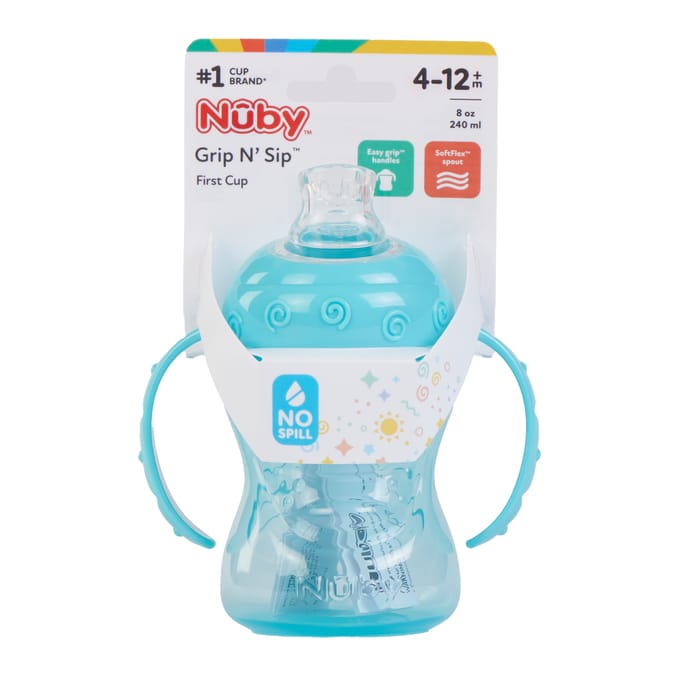 Nûby Grip N' Sip First Cup 4-12m 240ml - Blue