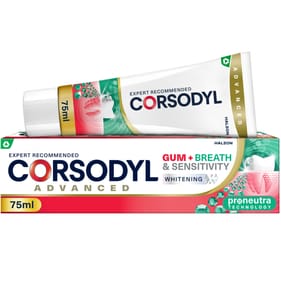 Corsodyl Gum+ Breath & Sensitivity Toothpaste Whitening 75ml