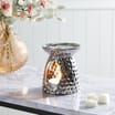 Mirrored Oil Burner x2 Silver