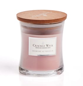 Crackle Wick Mini Hourglass Scented Candle - Jasmine & Freesia