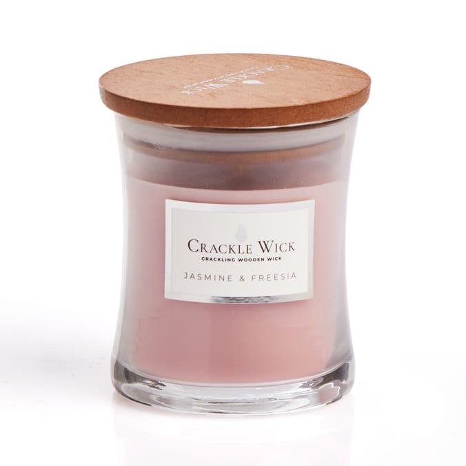 Crackle Wick Mini Hourglass Scented Candle - Jasmine & Freesia