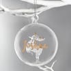 Gold Glitter Name Only Reindeer Glass Bauble