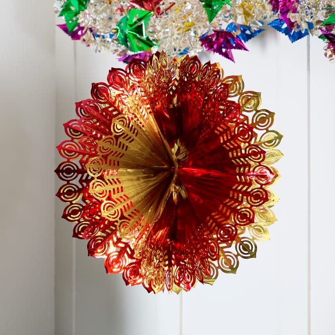 Festive Feeling Tinsel Round Lantern