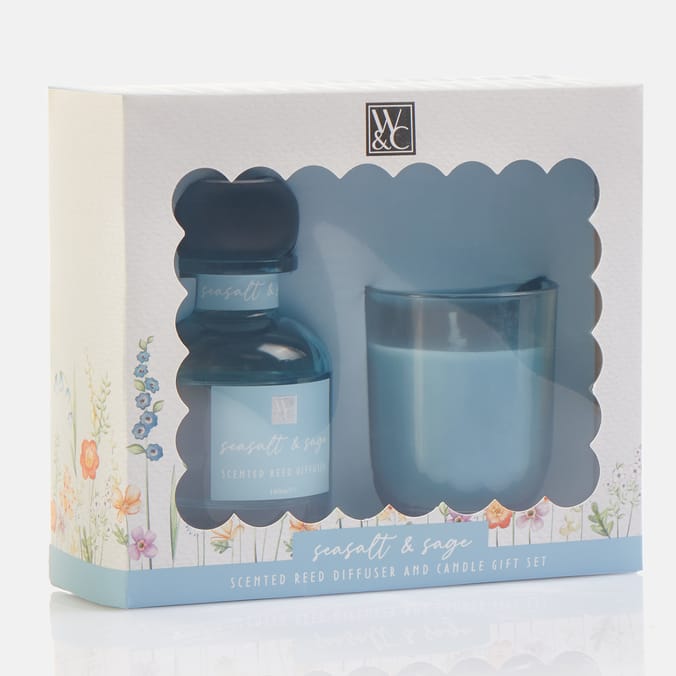 Wickford & Co Candle & Diffuser Gift Set - Sea Salt & Sage