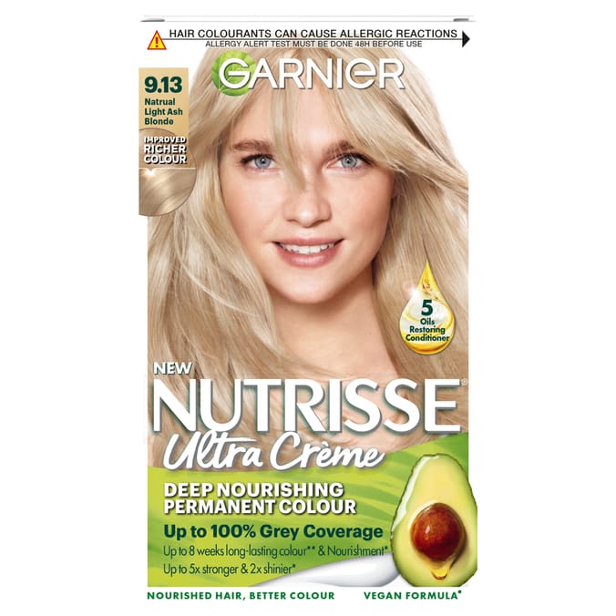 Garnier Nutrisse Ultra Crème Hair Dye - 9.13 Natural Light Ash Blonde