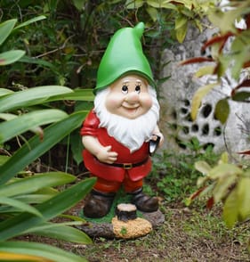 Jardin Decorative Resin Gnome - Green Hat