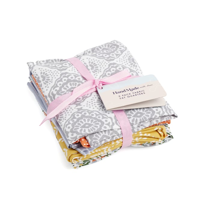 Hand Made With Love Fabric Fat Quarters 5 Pack - Floral Mix