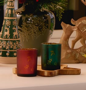 Winter Charm Small Mercury Tealight Holder