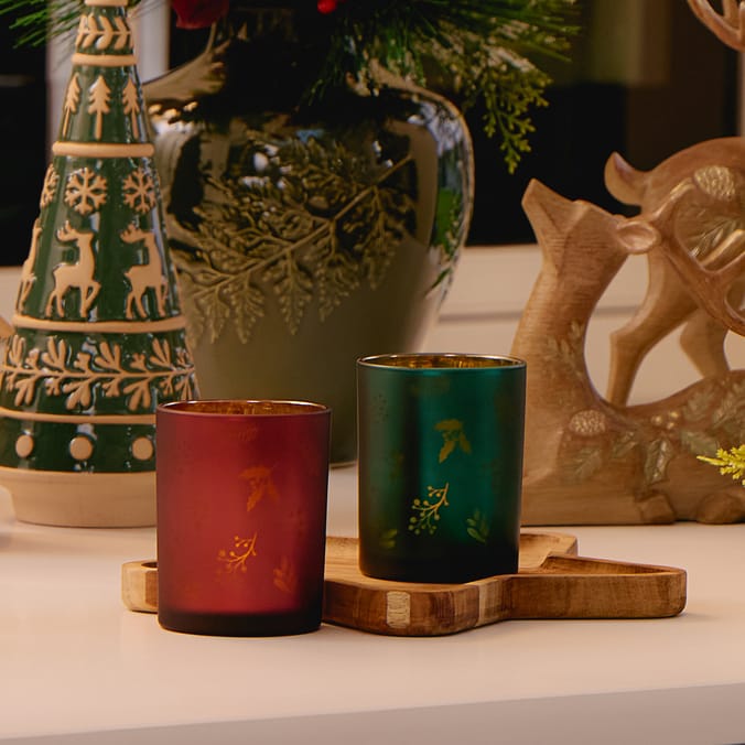 Winter Charm Small Mercury Tealight Holder