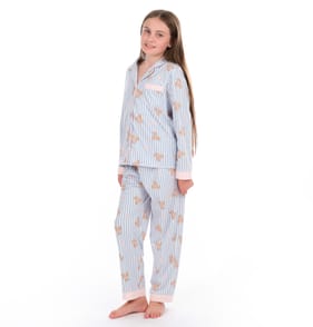 Originals Girls Blue Stripe Bear Pyjamas