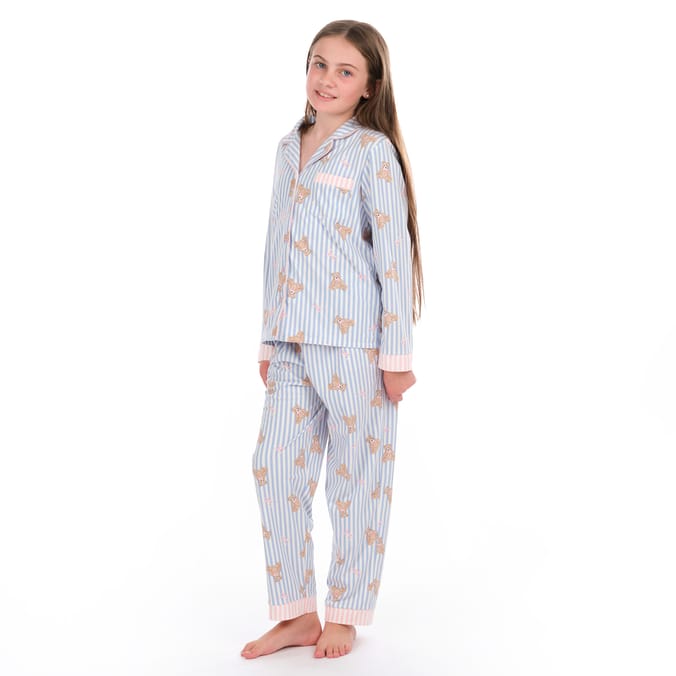 Originals Girls Blue Stripe Bear Pyjamas