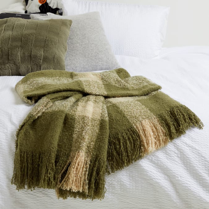 The Lifestyle Edit Harvest Check Throw Home Bargains