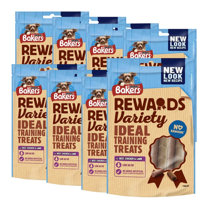 Bakers Rewards Dog Treats 8x100g - Chicken, Beef and Lamb