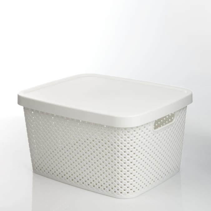 Diamond Storage Basket with Lid 7l
