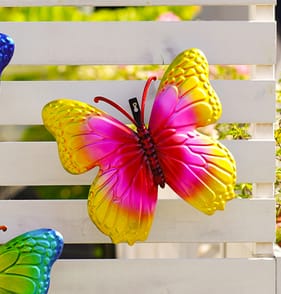 Jardin Metal Hanging Butterfly - Yellow