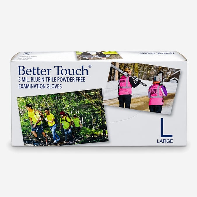 Better Touch Blue Nitrile Powder Free Examination Gloves - Large