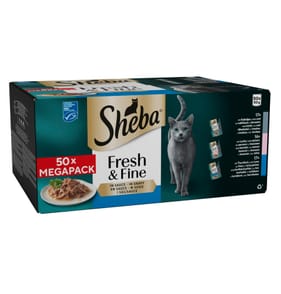 Sheba Fresh & Fine Fish Collection In Gravy Wet Cat Food Pouches 50 x 50g