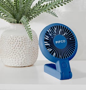 Pifco 2-In-1 Rechargeable Handheld Fan - Blue