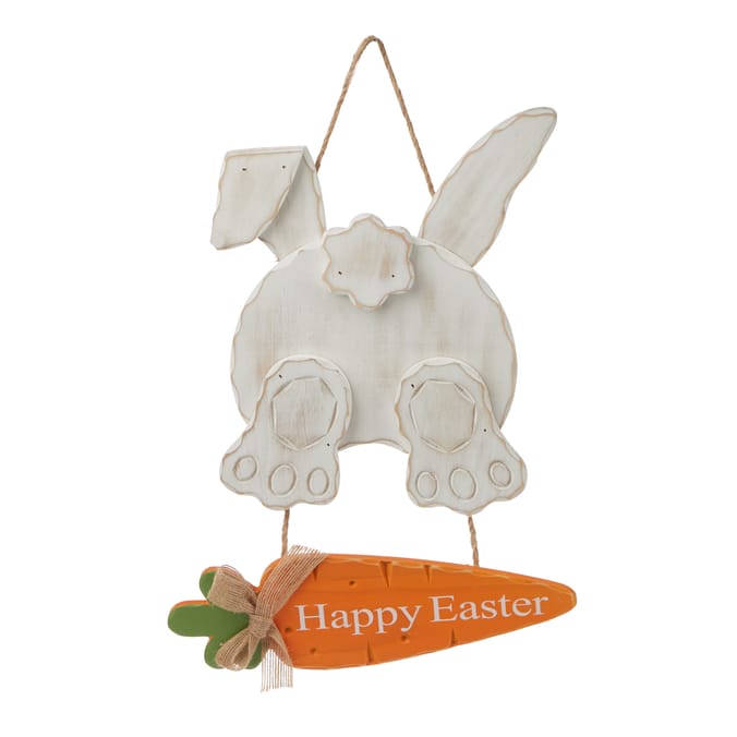 Happy Easter Wooden Bunny Plague