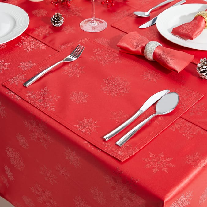 Home Collections Jacquard Placemat 4 Pack Snowflake