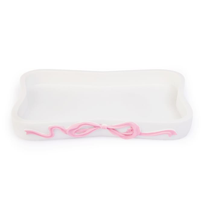 Bath Bow Bathroom Soap Dispenser, Tumbler & Tray