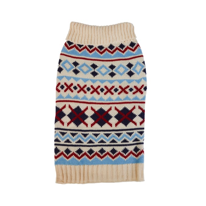 My Pets Cable Knit Jumper Cream Pattern