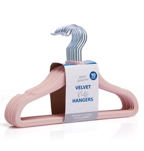 Home Solutions: 10 Velvet Kids Hangers - Pink