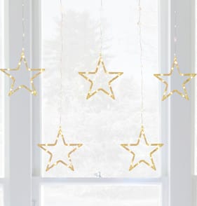 Prestige 5 Battery Operated LED Star Curtain Lights - Warm White