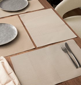 Home Collection Vinyl Chevron Placemats 4 Pack - Beige