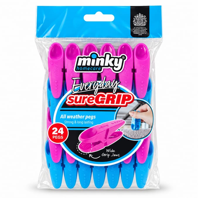 Minky Everyday Sure Grip Pegs 24 Pack