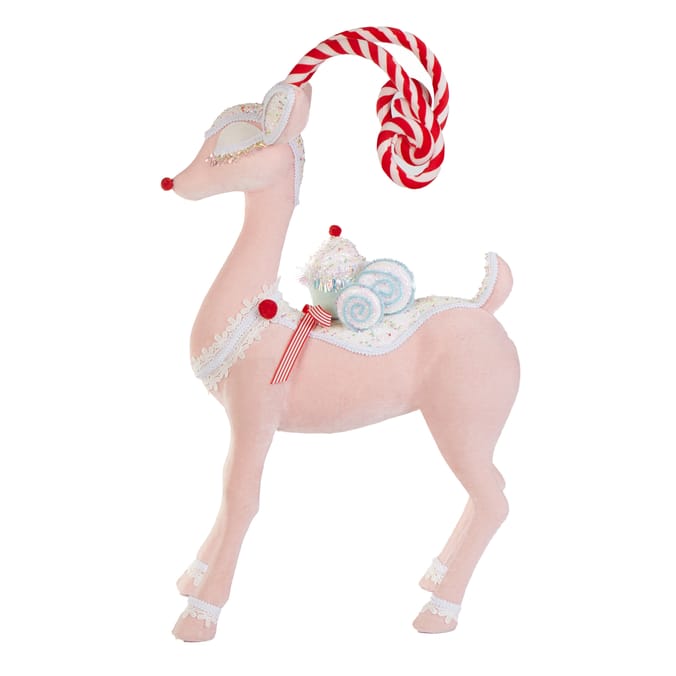 Joyful Pink Reindeer Plush Decoration