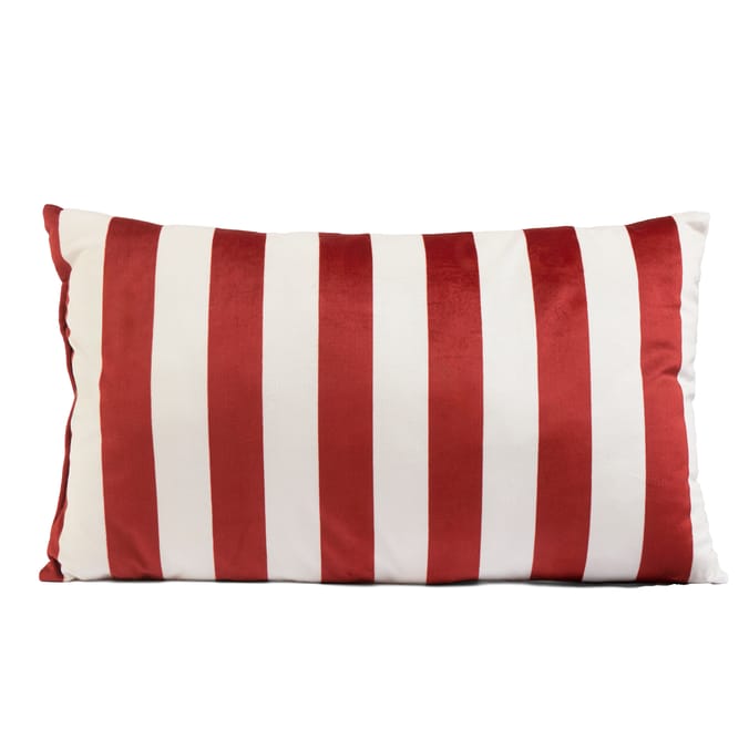 Home Striped Cushion - Red 