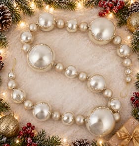 Festive Feeling Bauble Christmas Garland - Gold