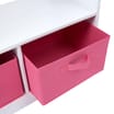 Liberty House Toys White Wooden Dress Up Unit with Two Pink Storage Boxes