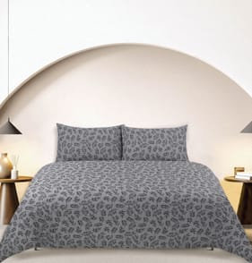 Home Collections Easy Care Grey Floral Duvet Set