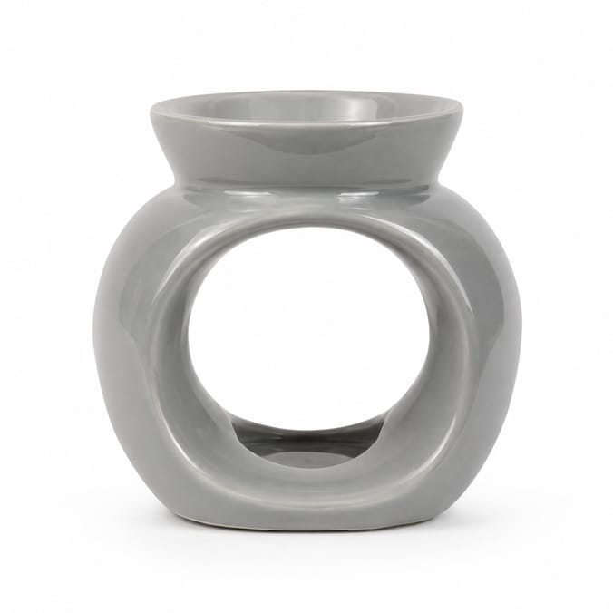 Ceramic Oval Oil Burner - Grey
