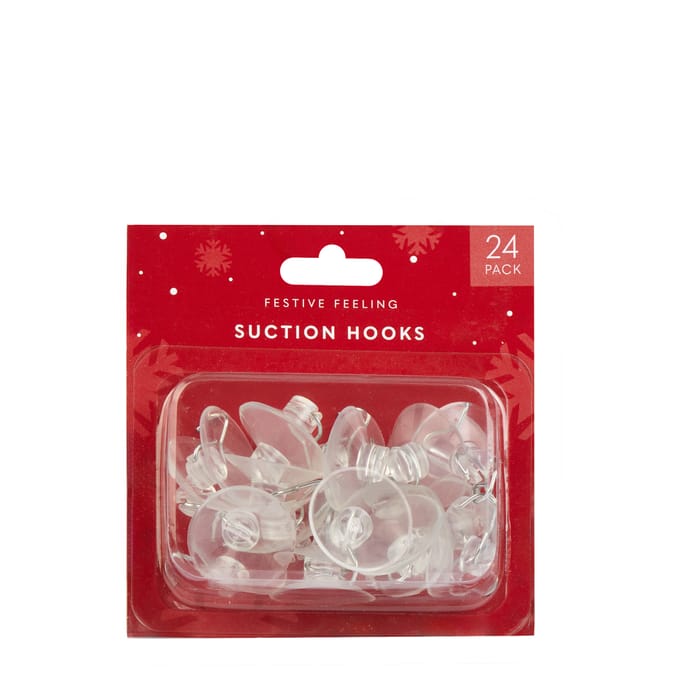 Festive Feeling Suction Hooks 24 Pack