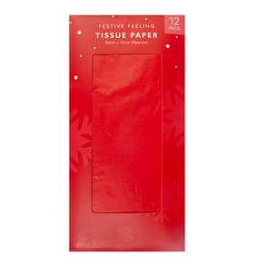 Festive Feeling Tissue Paper 12 Pack - Red