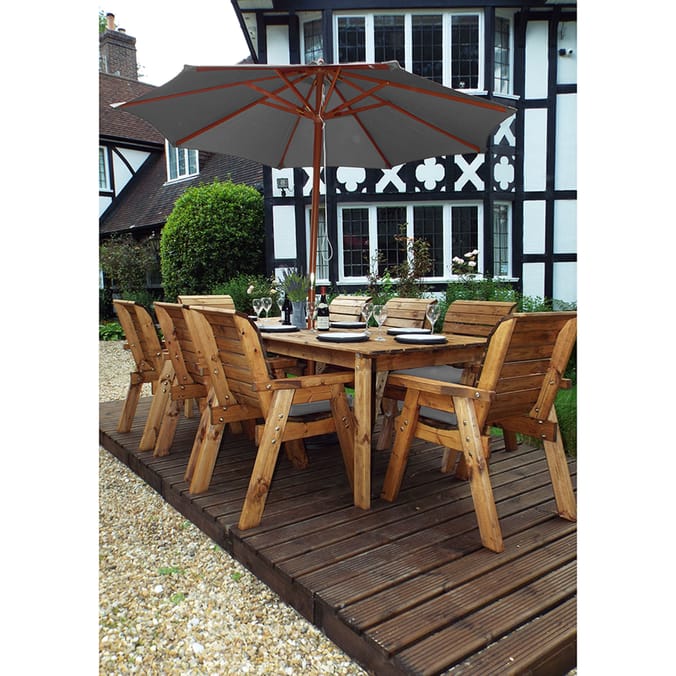 Charles Taylor 8 Seat Rectangular Table Set With Parasol