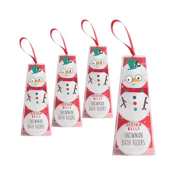 Sleigh Bells Snowman Bath Fizzers x4