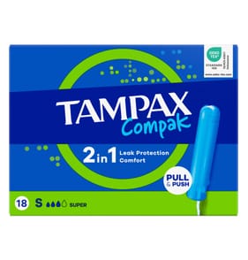 Tampax Compak Super Tampons With Applicator 18 Pack