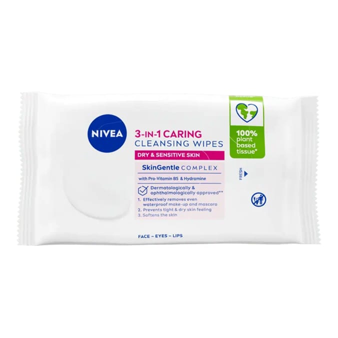 Nivea 3 In 1 Caring Cleansing Wipes 40s