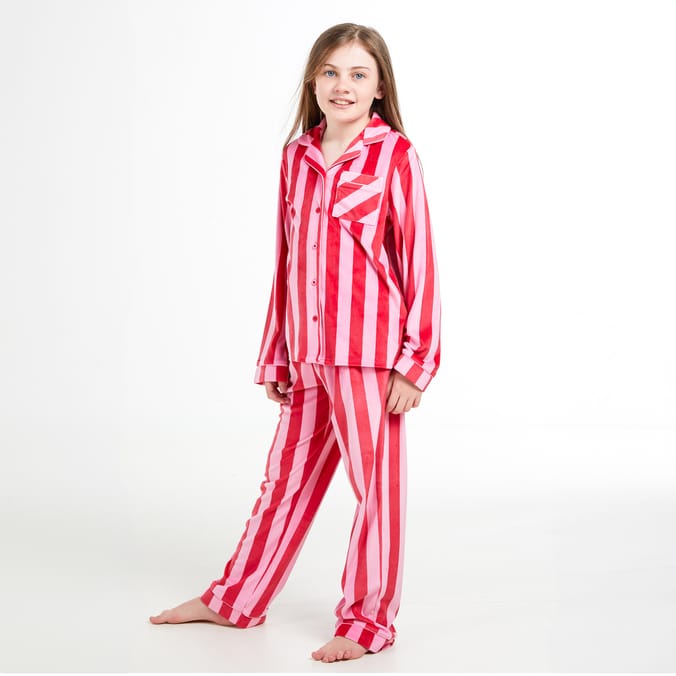  Originals Kids Pink & Red Striped Pyjamas