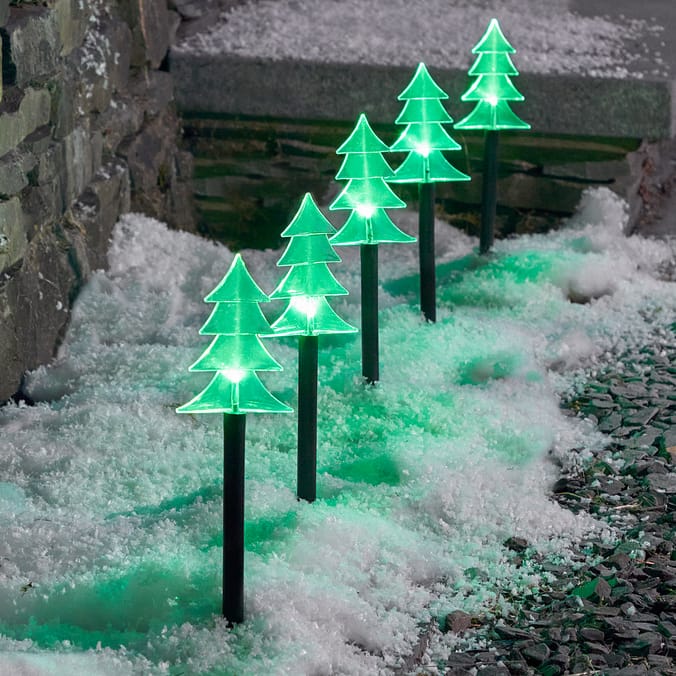 Prestige 5 LED Tree Stake Lights - Cool Green