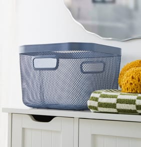 Large Wire Mesh Basket - Blue