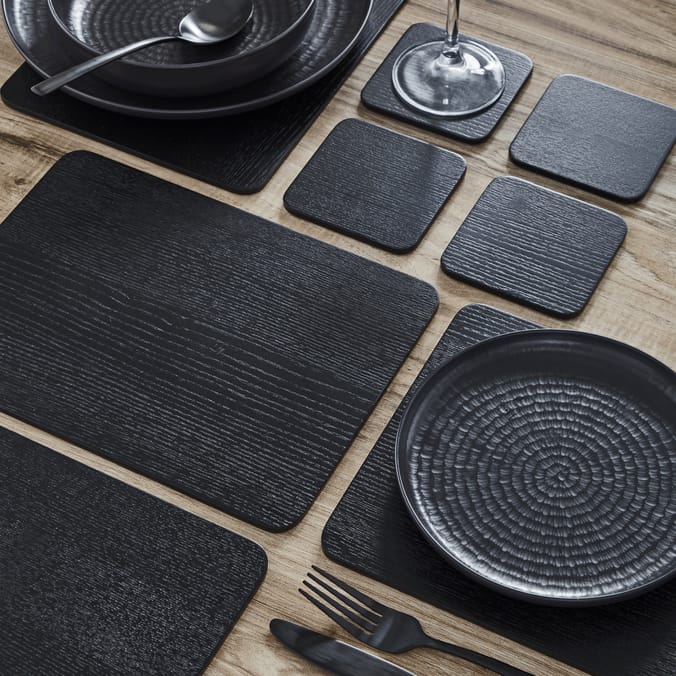Tom Kitchin Black Placemats & Coasters 4 Pack