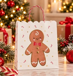 Sleigh Bells Gingerbread Treat Bags 6 Pack