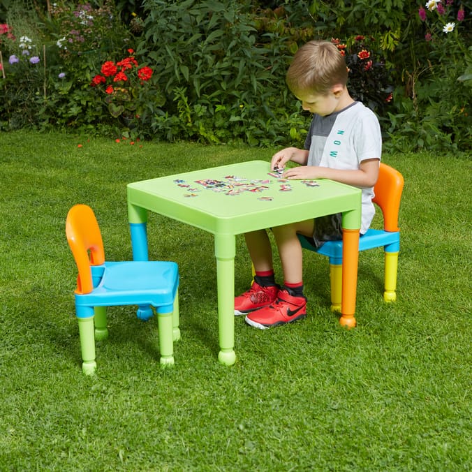 Liberty House Toys Kids Plastic Table and Two Chairs Set